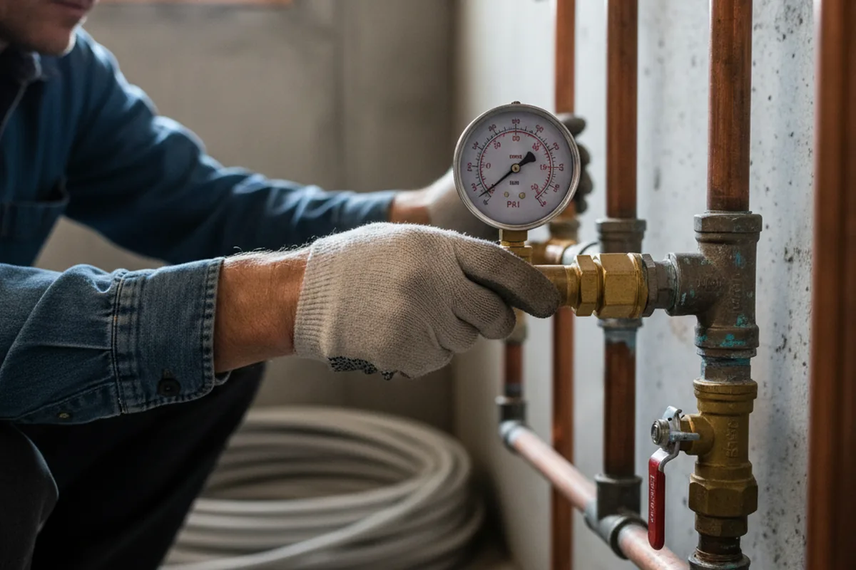 Pressure testing a repaired line during Water Line Repair in Wenonah